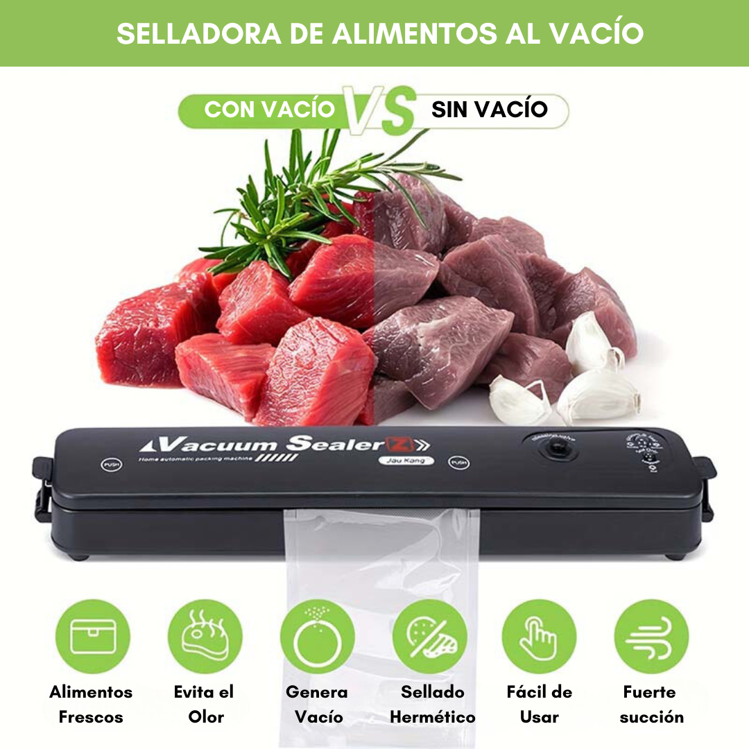 SELLADORA AL VACIO + ROLLO DE BOLSA 5M (GRATIS)