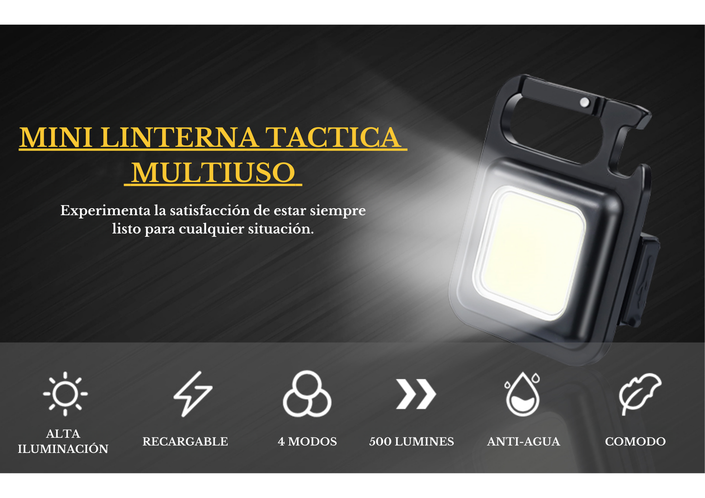 MINI LINTERNA TÁCTICA - MULTIUSO