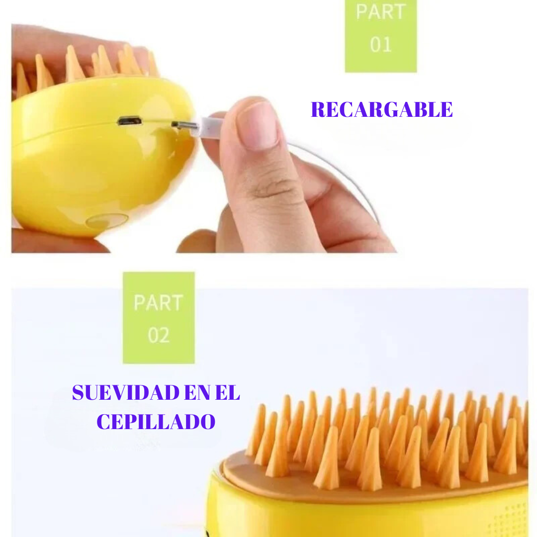 Cepillo de Vapor para Mascotas Recargable